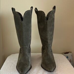 Women's Suede Cowboy Boots - Olive Green by Steve Madden